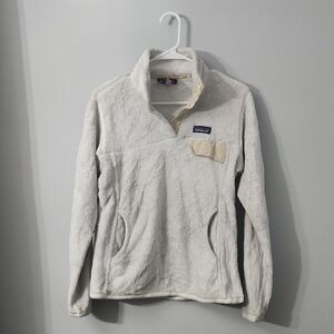 Patagonia Cream Fleece Jacket with Logo